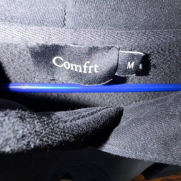 SET Black Comfrt Embroidered Black Unisex Hoodie & Sweats Like New 2 pc - Picture 5 of 11